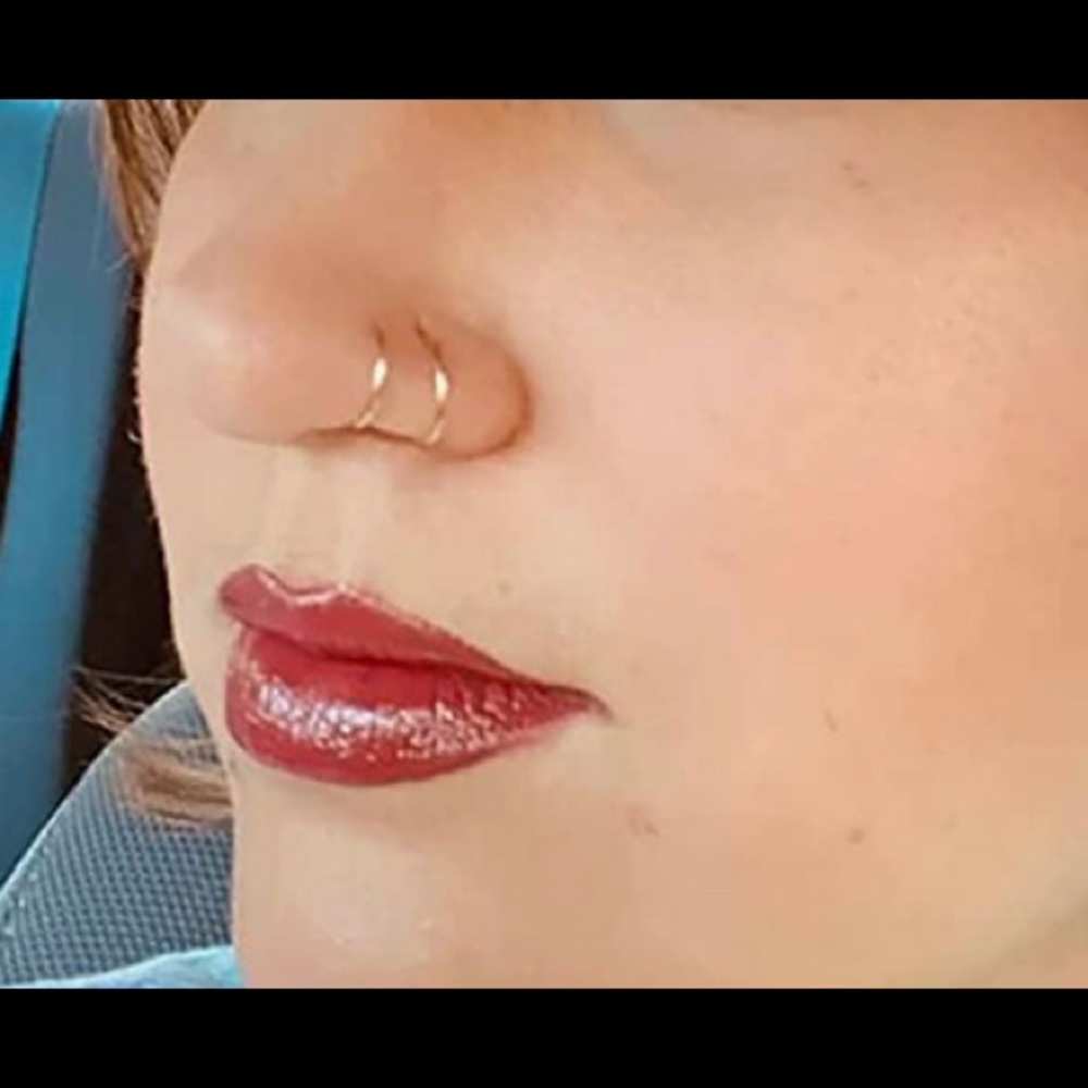 Stainless Steel Double Hoop Nose Ring